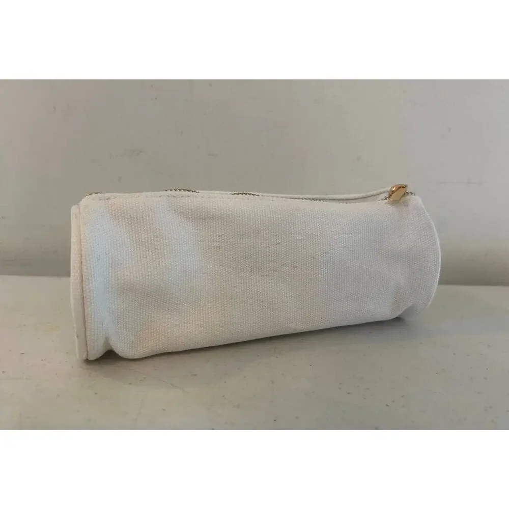 OGEE NWOT White Pencil Brush Case Cosmetics Makeup Bag Zippered with Handle - Picture 7 of 10